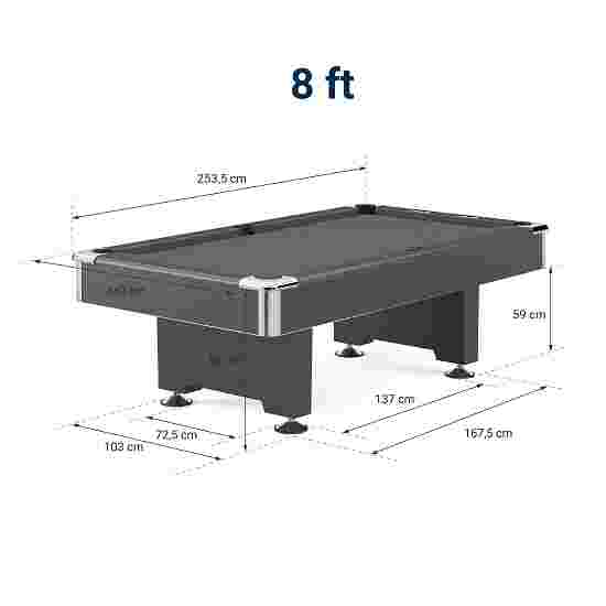 Automaten Hoffmann Billardtisch &quot;Club Pro&quot; 2. Wahl 8 ft (Spielfeld 224x112 cm), Schwarz, Anti-Fleck Grün