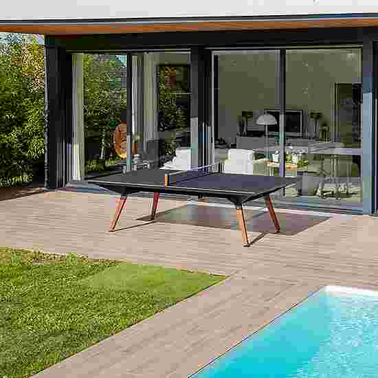 Cornilleau Tischtennisplatte Outdoor &quot;Lifestyle&quot; mit Stoffnetz Black Frame, Darkstone, ohne Linie