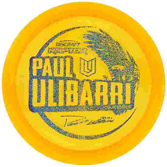 Discraft Raptor, Paul Ulibarri Tour Series, Z Line, Distance Driver, 9/4/0/3 175 g, Transparent Sun-Glitter Silver