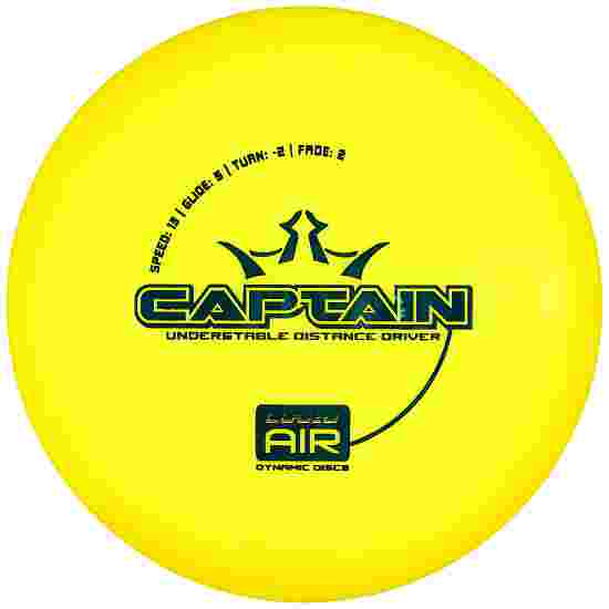 Dynamic Discs Captain, Lucid Air, Fairway Driver, 13/5/-2/2 Yellow-Metallic Turquoise 163 g