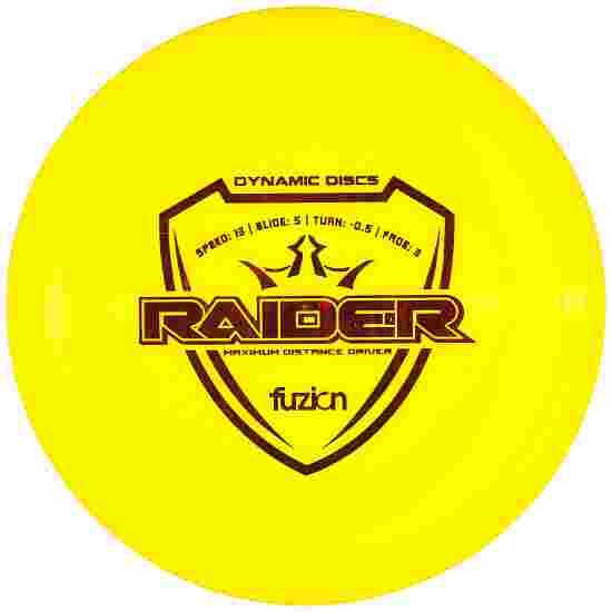 Dynamic Discs Raider, Fuzion, Distance Driver, 13/5/-0,5/3 Yellow  Meallic Red 173 g