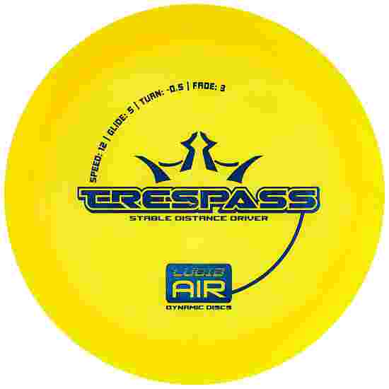 Dynamic Discs Trespass, Lucid Air, Distance Driver, 12/5/-0,5/3 156-159 g, Yellow-Metallic Blue 159 g