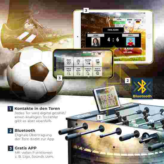 Sportime® Tischkicker &quot;Connect &amp; Play&quot; Stadion-Edition Schwarz-Weiß