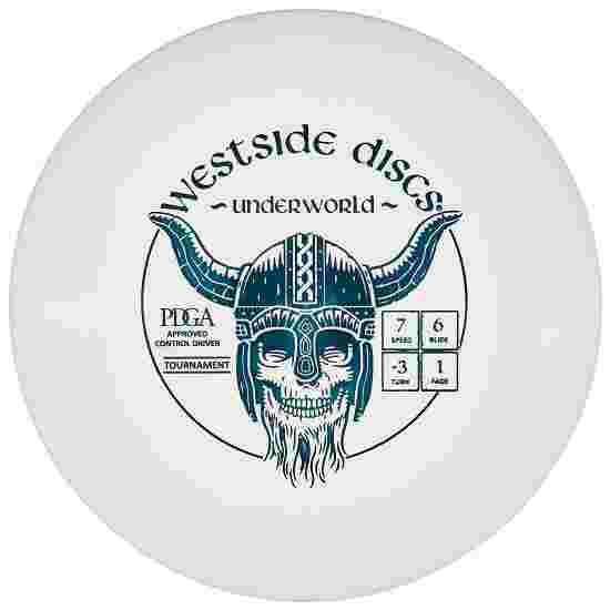 Westside Discs Underworld, Tournament, Fairway Driver, 7/6/-3/1 170-175 g, White-Metallic Turquoise 172 g