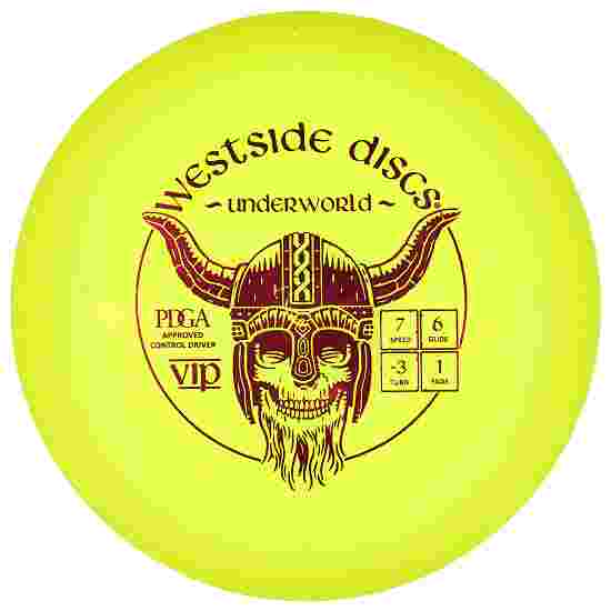 Westside Discs Underworld, VIP, Fairway Driver, 7/6/-3/1 Glitter Yellow-Metallic Pink 173 g