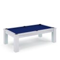Stradivari 8 ft Billardtisch "Ambiente in Weiß" EuroSpeed Blau