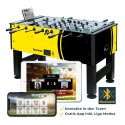 Sportime Tischkicker "Connect & Play" Korpus Schwarz-Gelb, Figuren Schwarz-Weiß, Special Edition