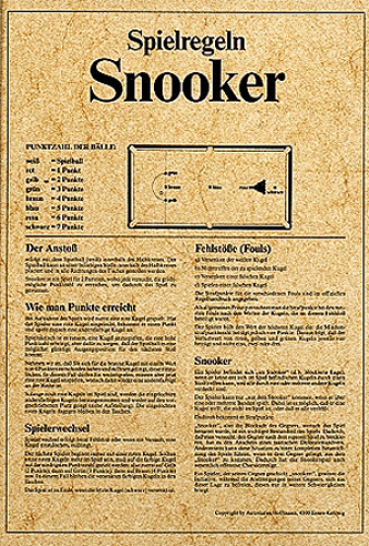 Deluxe-Spielregeln A4-Format SNOOKER