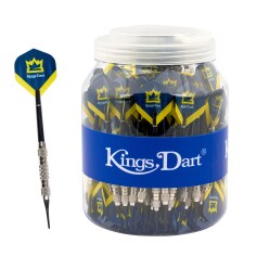Kings Dart 100 Stück Softdartpfeile, 18 g inkl. Dose Blau