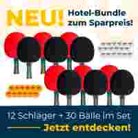 Großes Tischtennisschläger und Bälle Hotel-Set